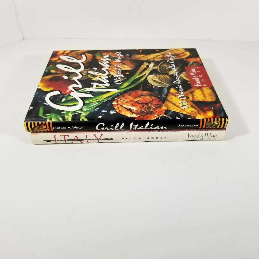 Lot Of 2 Food & Wine Cookbooks The Vegetarian Table Italy, Grill Italian HC_2